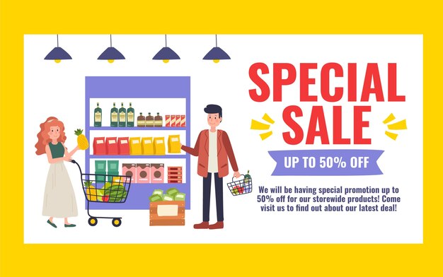 Modello di progettazione dell'annuncio facebook del supermercato