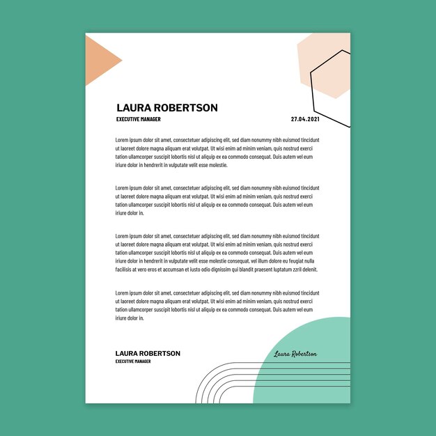 Modello di progettazione di carta intestata della donna di affari