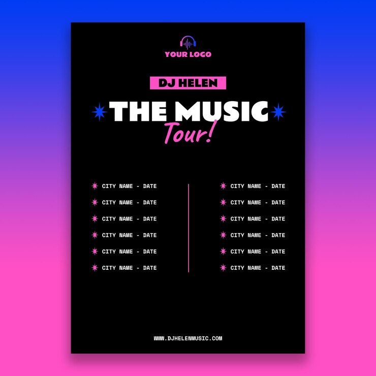 Vettore gratuito modello di progettazione di poster per dj