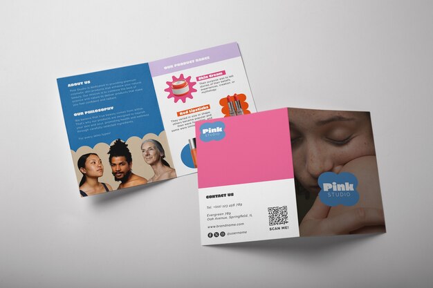 Modello di progettazione di un opuscolo bifold per cosmetici