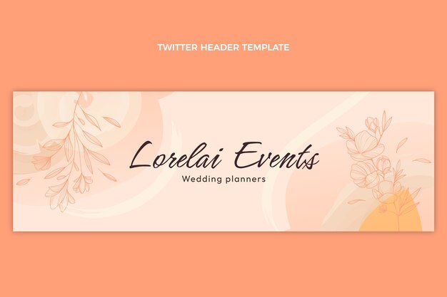 Modello di progettazione di wedding planner design piatto disegnato a mano