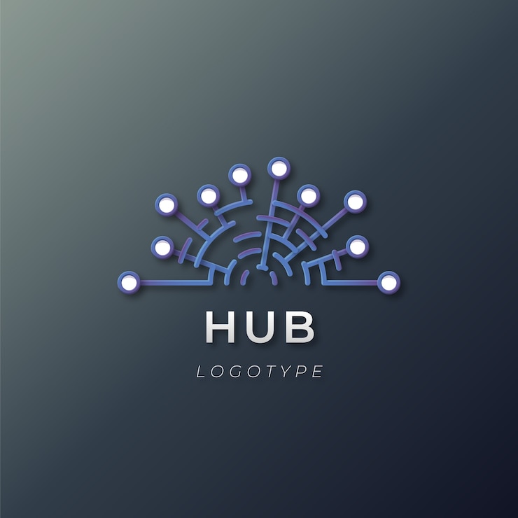 Vettore gratuito modello di progettazione hub gradiente