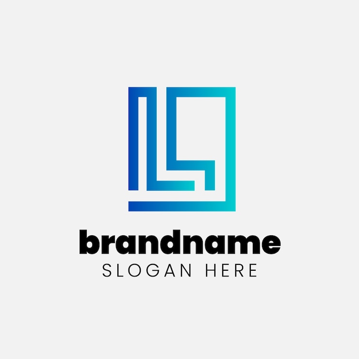 Vettore gratuito modello di progettazione logo gradiente l