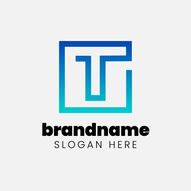 Modello di progettazione logo gradiente t