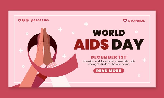 Modello di promozione sui social media della giornata mondiale contro l'aids