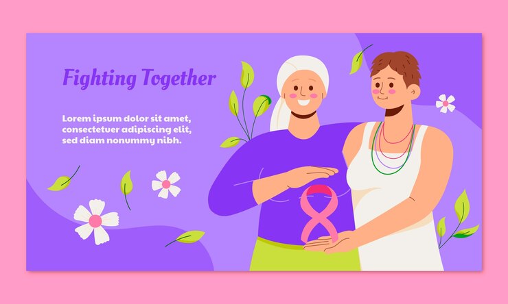 Vettore gratuito modello di promozione sui social media per il mese di consapevolezza del cancro al seno