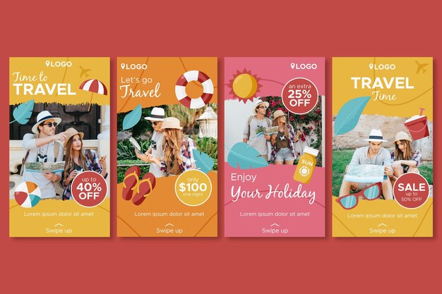 Modello di raccolta di storie di instagram di viaggio