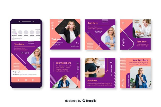 Modello di raccolta posta Instagram con foto