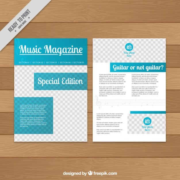 Vettore gratuito modello di rivista di musica
