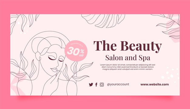 Modello di salone di bellezza disegnato a mano