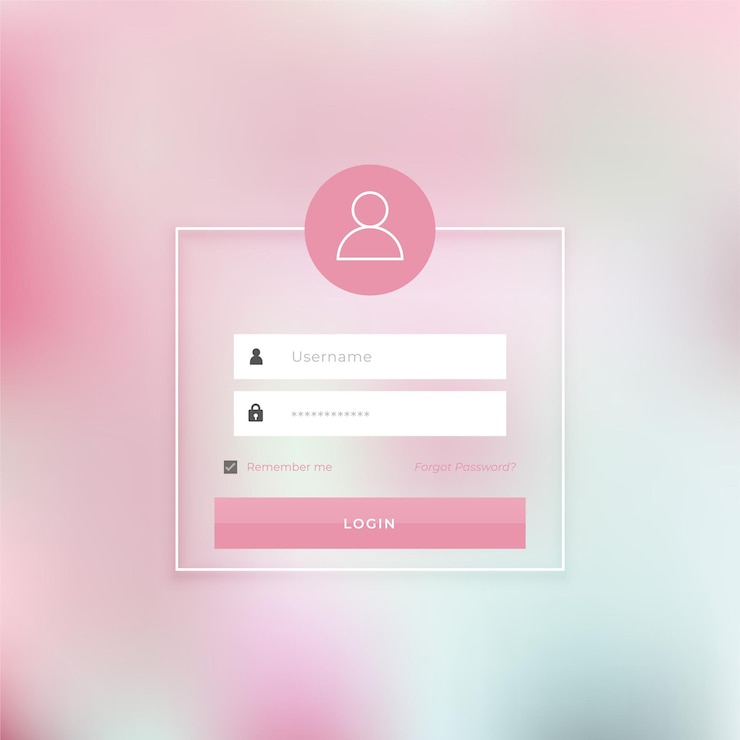 Vettore gratuito modello di schermata della pagina di login web rimanere connesso