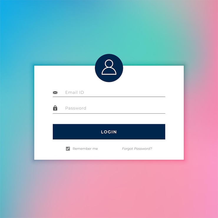 Vettore gratuito modello di schermata della pagina di registrazione facile da usare per accedere al sito web o online