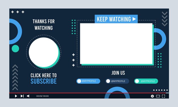 Modello di schermata finale di YouTube disegnato a mano