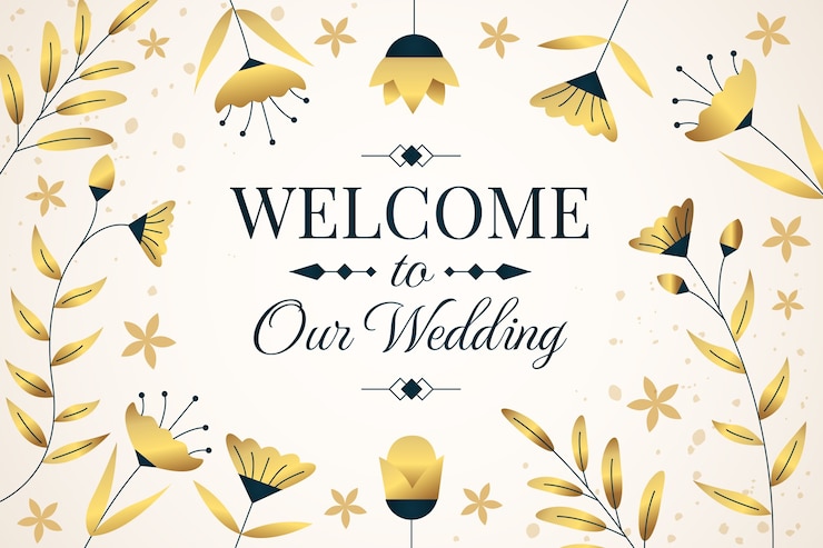 Vettore gratuito modello di segno di matrimonio sfumato