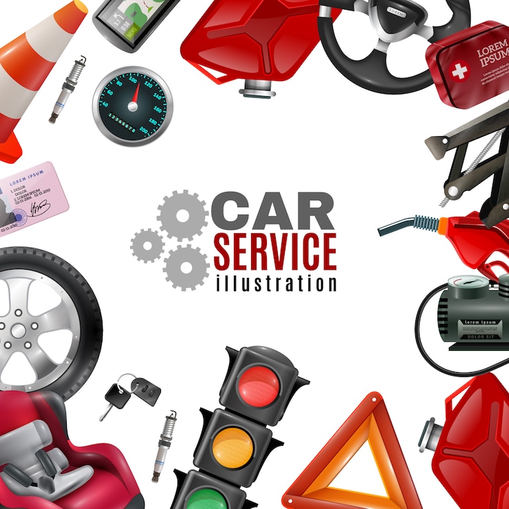 Vettore gratuito modello di servizio auto