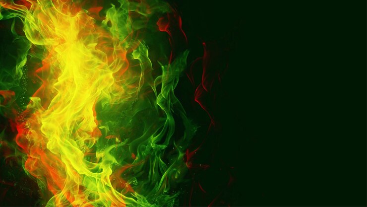 Vettore gratuito modello di sfondo del fotogramma di fiamme realistiche