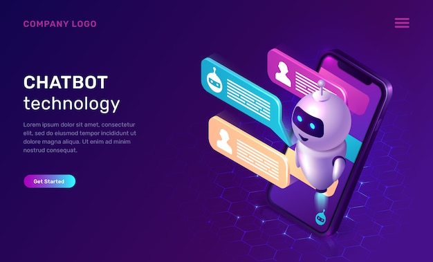 Modello di sito Web con tecnologia Chatbot