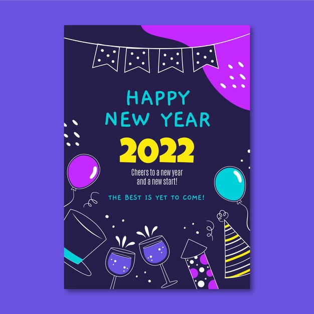 Modello di stampa festivo del nuovo anno 2022