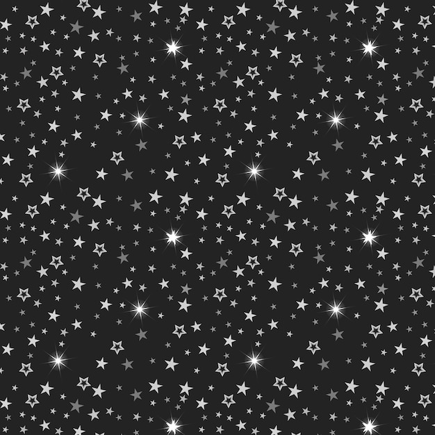 Modello di stelle d'argento design piatto