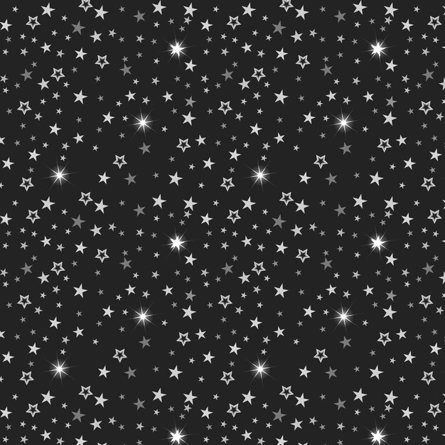 Modello di stelle d'argento design piatto