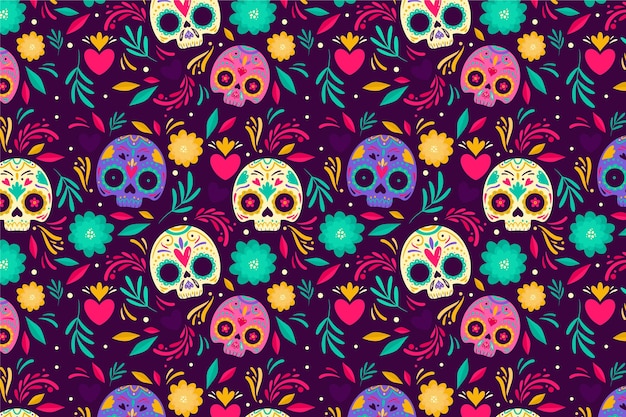 Modello di stile disegnato a mano del giorno dei morti