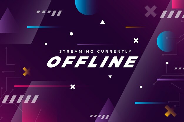 Modello di stile gammer banner twitch offline