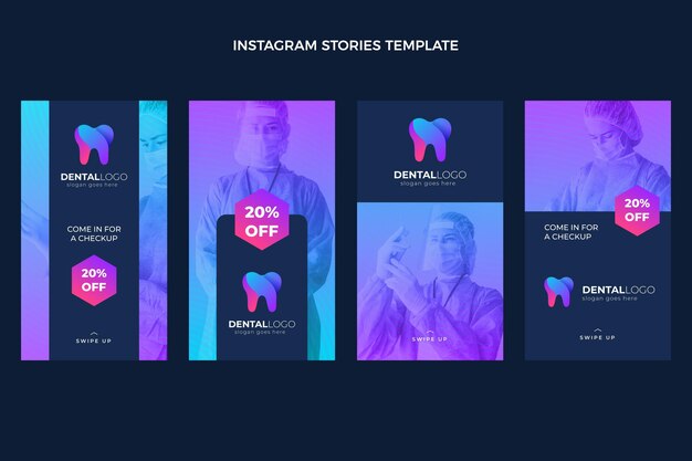 Modello di storie di instagram medico sfumato