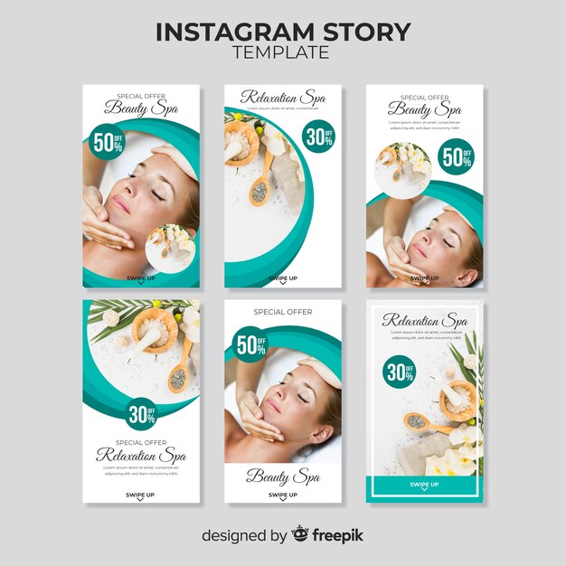 Modello di storie di instagram spa
