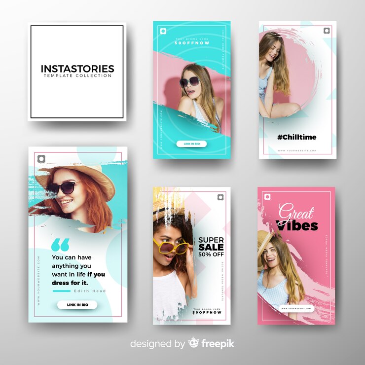 Vettore gratuito modello di storie di instagram