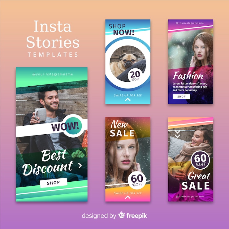 Vettore gratuito modello di storie di instagram
