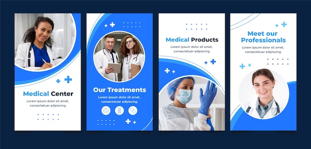Modello di storie instagram del sistema sanitario