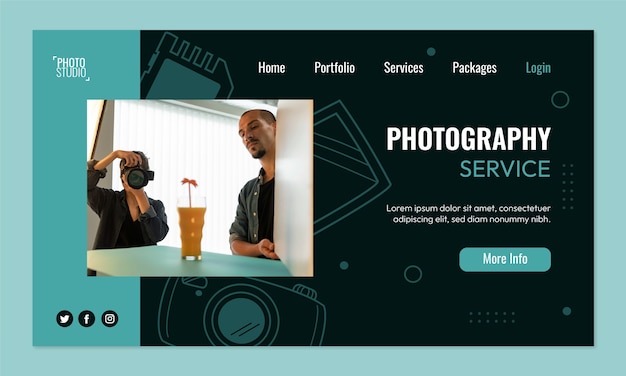 Modello di studio fotografico disegnato a mano