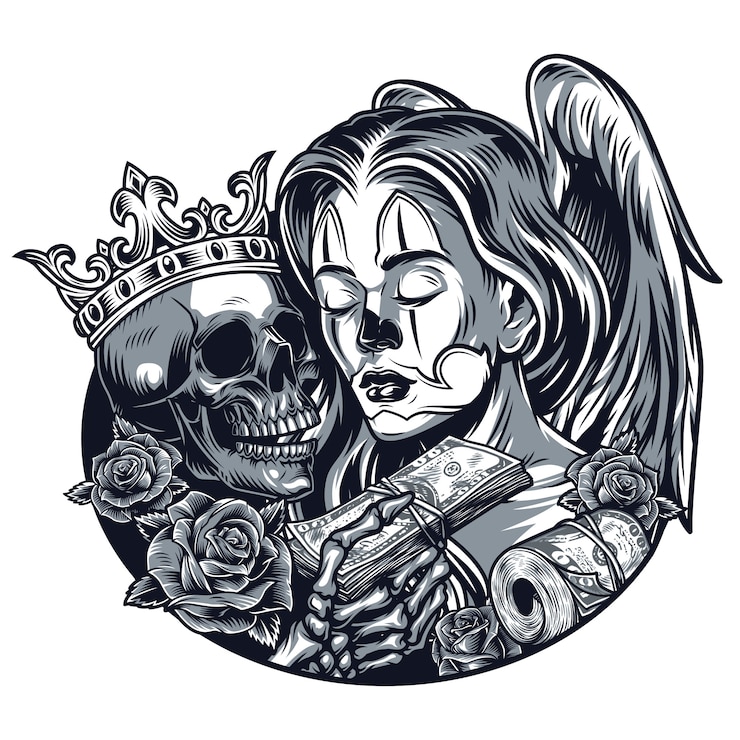 Vettore gratuito modello di tatuaggio vintage chicano