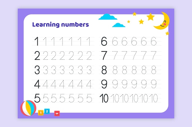 Modello di tracciamento del numero creativo