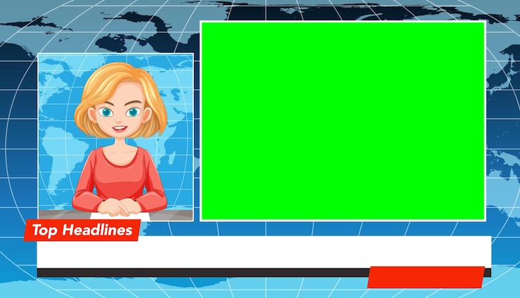 Vettore gratuito modello di trasmissione di notizie animate