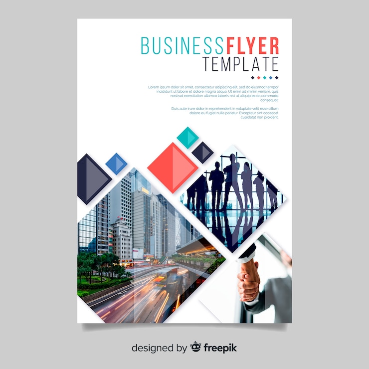 Vettore gratuito modello di volantino business mosaico