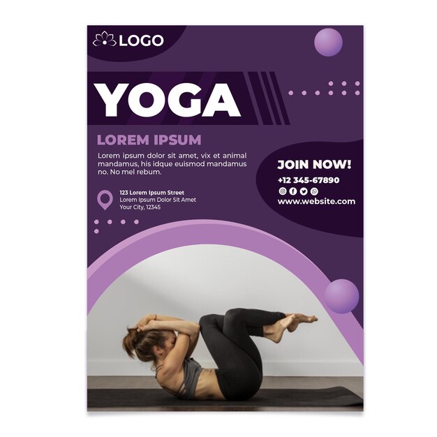 Modello di volantino classe yoga