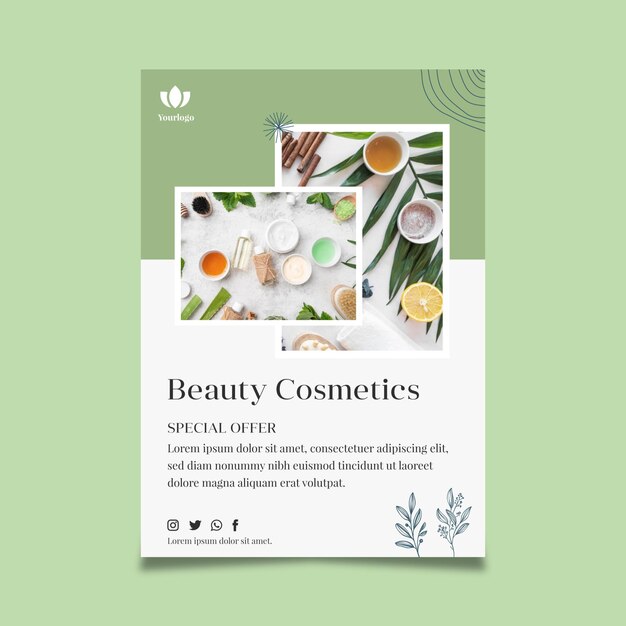 Modello di volantino cosmetico