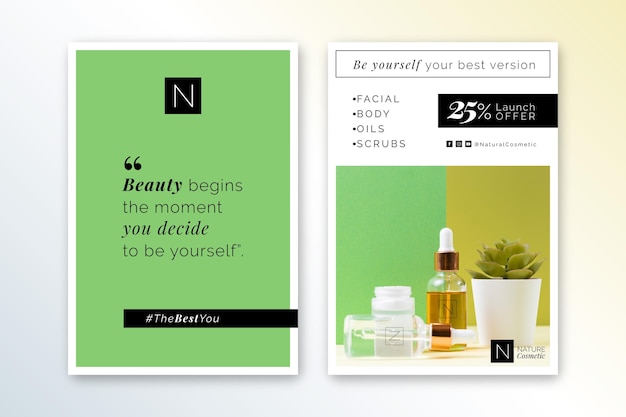 Modello di volantino del negozio di cosmetici