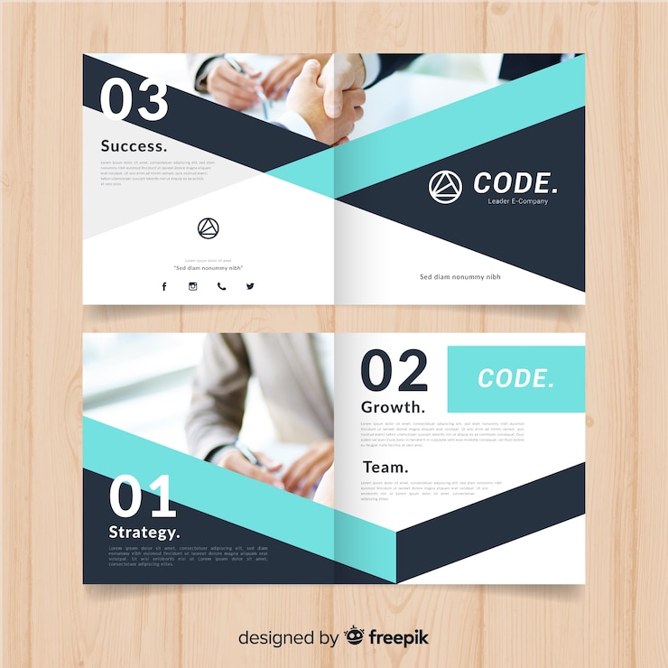 Vettore gratuito modello di volantino di business moderno con design piatto