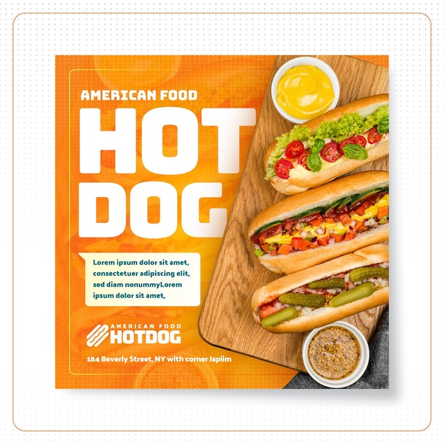 Modello di volantino di cibo americano