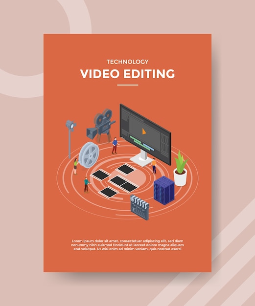 Modello di volantino di editing video di tecnologia