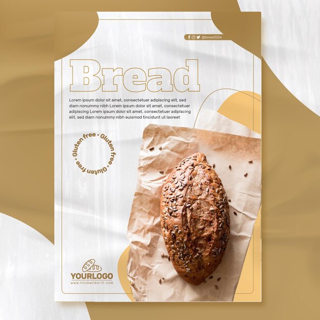 Modello di volantino di pane fresco