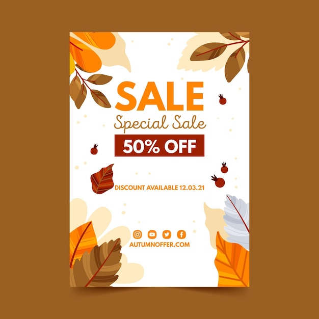 Modello di volantino di vendita autunnale