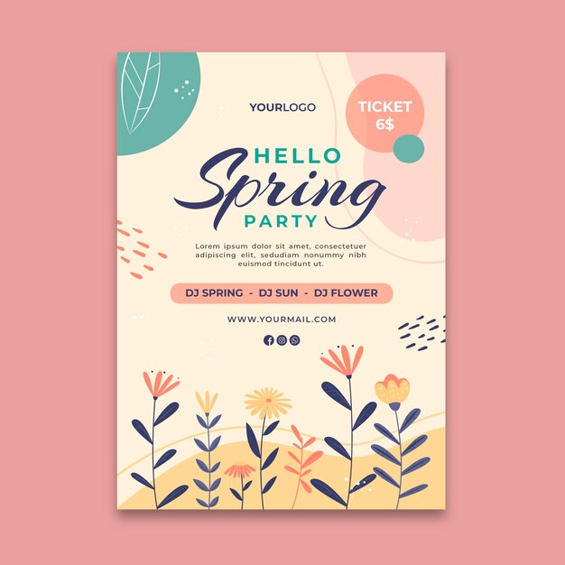 Modello di volantino di vendita di primavera
