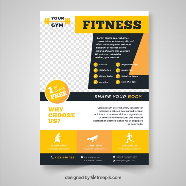 Modello di volantino fitness