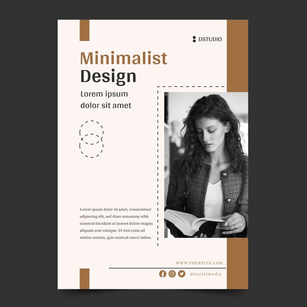 Modello di volantino minimalista dal design piatto