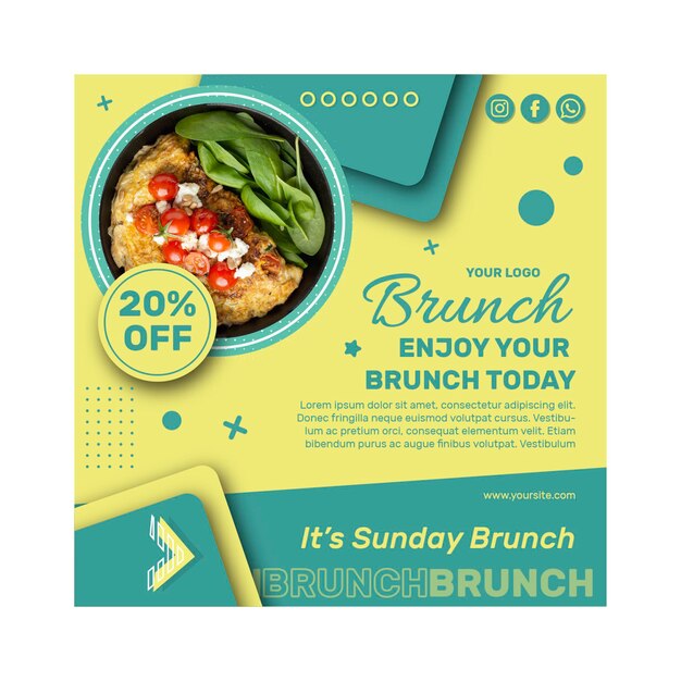 Modello di volantino per il brunch