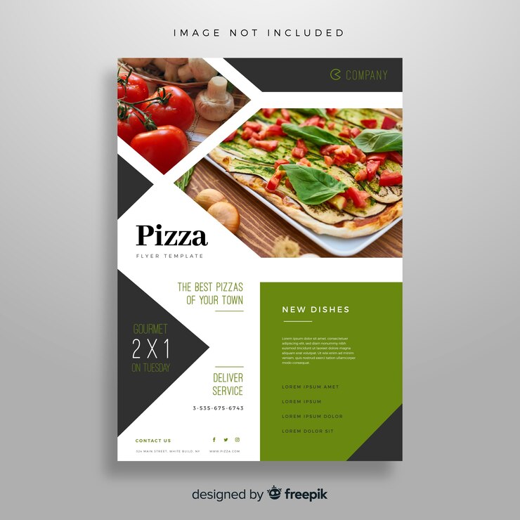Vettore gratuito modello di volantino per pizza