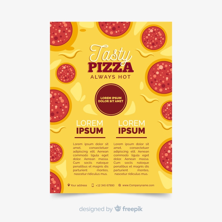 Vettore gratuito modello di volantino per pizza